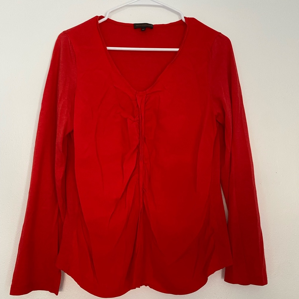 Adolfo Dominguez long sleeve blouse M red.